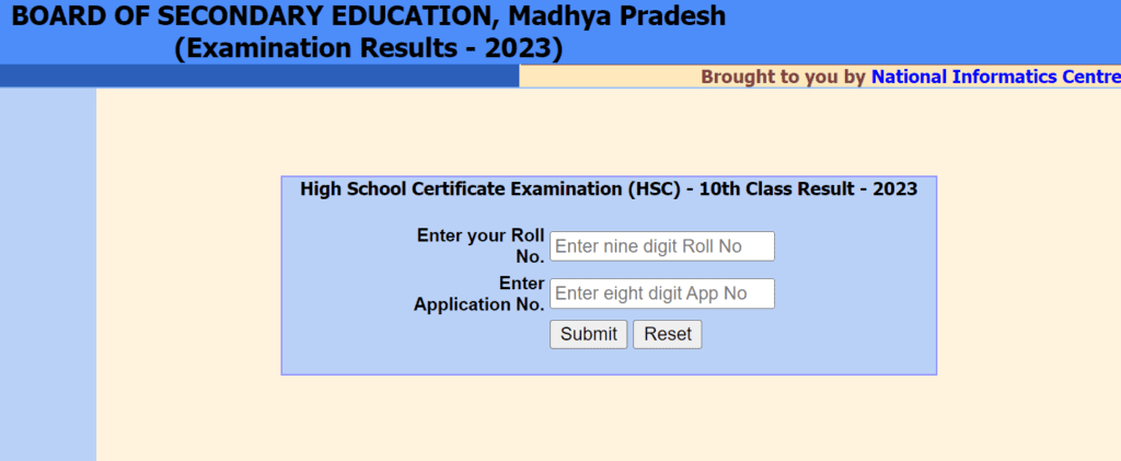 Mp Board 10th Result